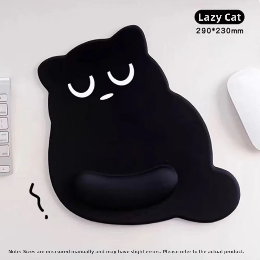 Big-Eyed Cat Ergonomic Mouse Pad with Soft Wrist Rest and Non-Slip Surface