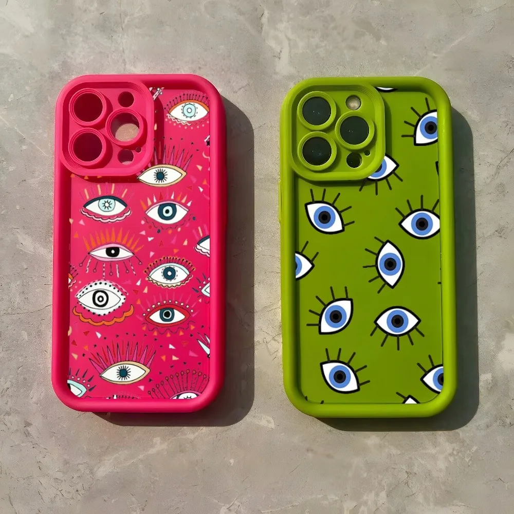 B-Blue E-Evil E-Eyes Custodia Per Telefono Per Iphone 15 14 13 12 11 Plus Xsmax Pro Max Mini Cover