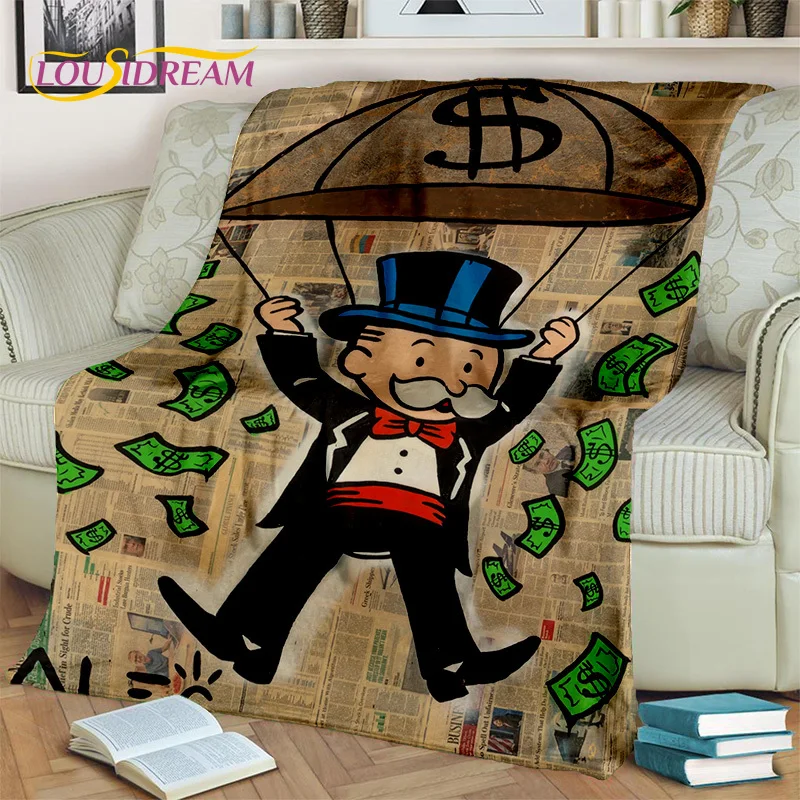 

3D Games Dollar Monopoly Money Rich Blanket,Soft Throw Blanket for Home Bedroom Bed Sofa Picnic Travel Office Cover Blanket Kids