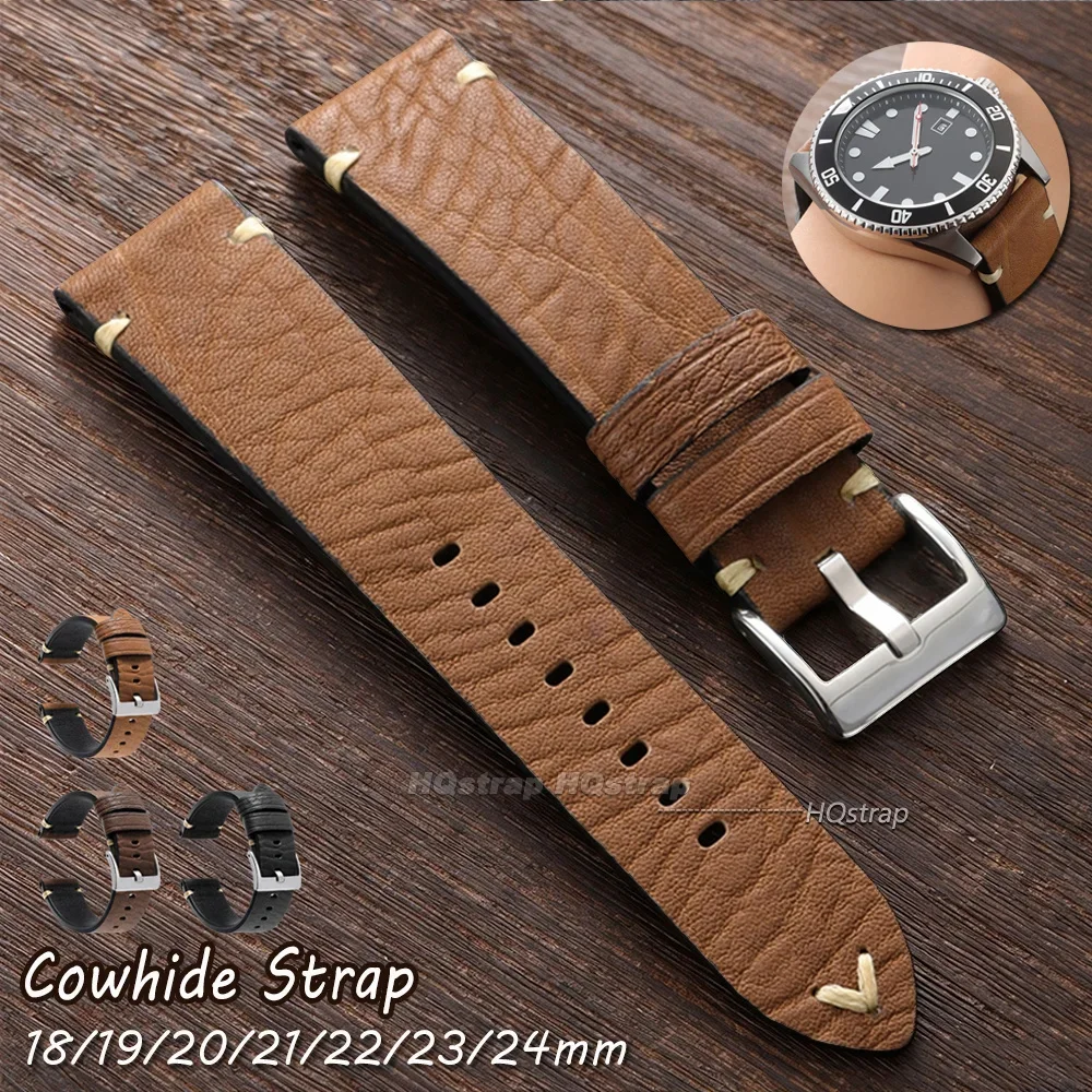 Luxury Genuine Leather Watch Strap - Elegant Universal Bracelet Wristband Accessories