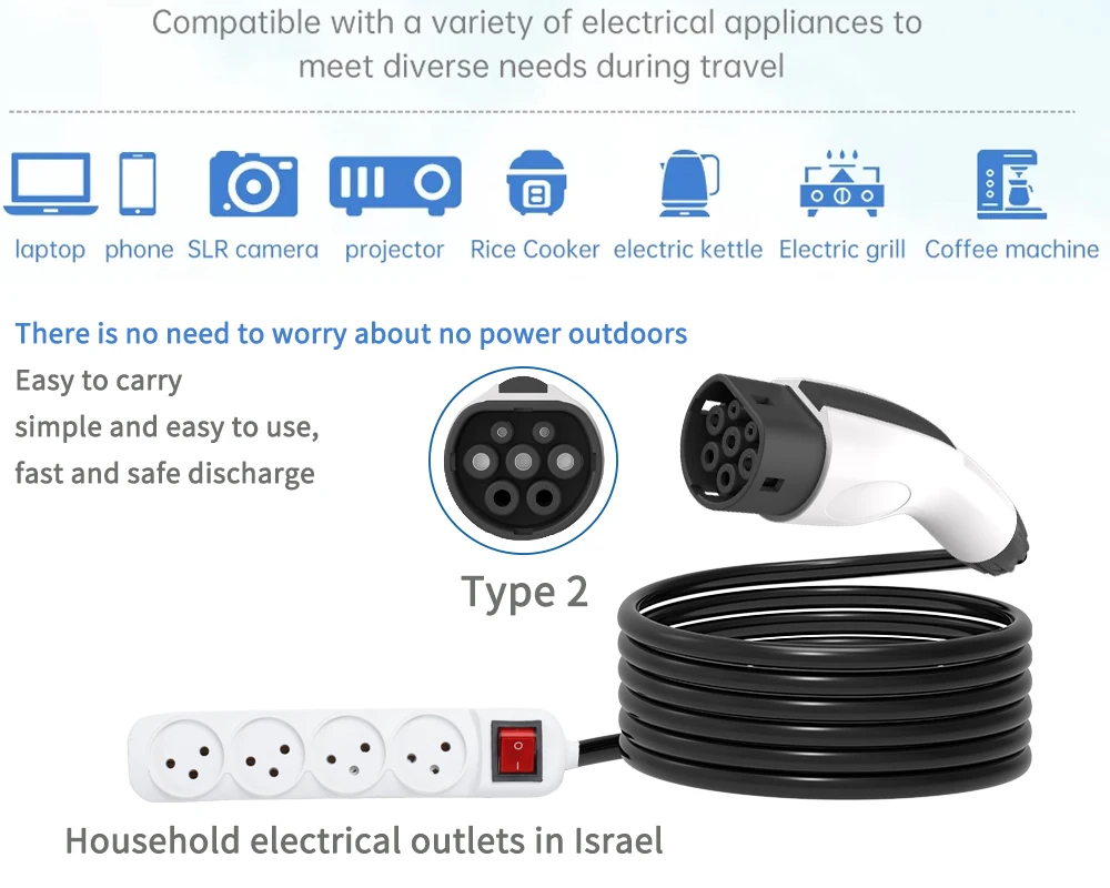 BYD V2Lアダプター IL socket Type2 V2L Adapter Vehicle to Load Discharger Fit