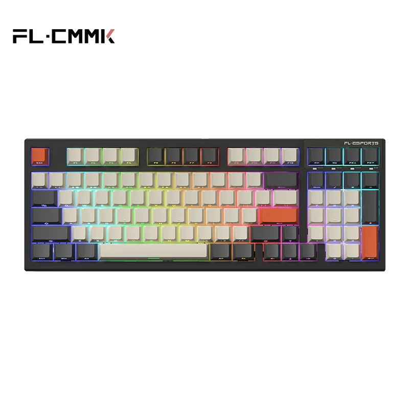 Фото FL · ESPORTS FL980V2 PRO беспроводные геймеры механическая клавиатура 2,4G Bluetooth TYPE-C Проводная клавиатура 97 клавиш PBT №1