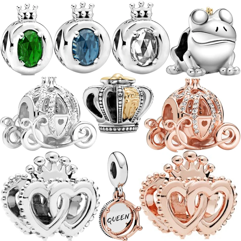

New Rose Gold Color Crown Carriage Pendants Fashion Beads Fit Original Pandora Charms Silver Color Bracelets DIY Women’s Jewelry