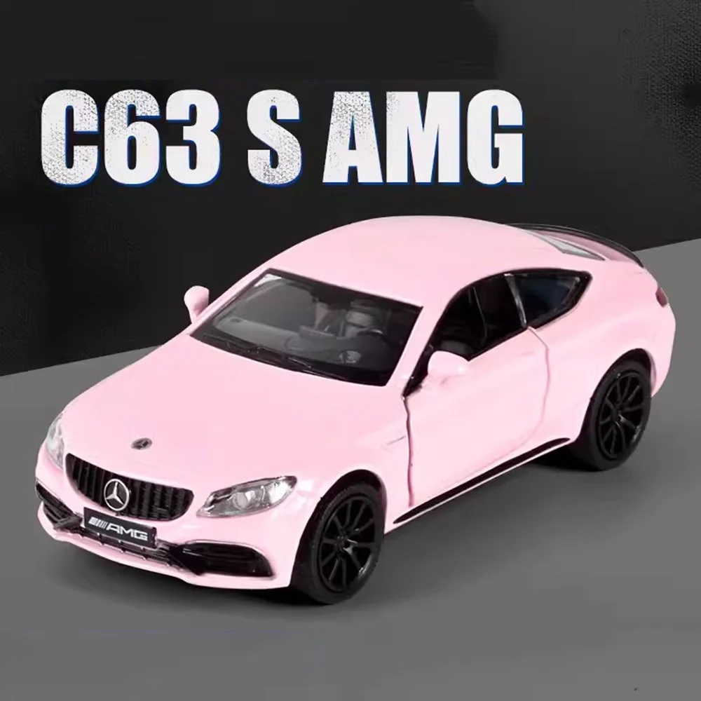 Deluxe Pink Die-Cast Toy Car with Opening Doors and Pull-Back Action