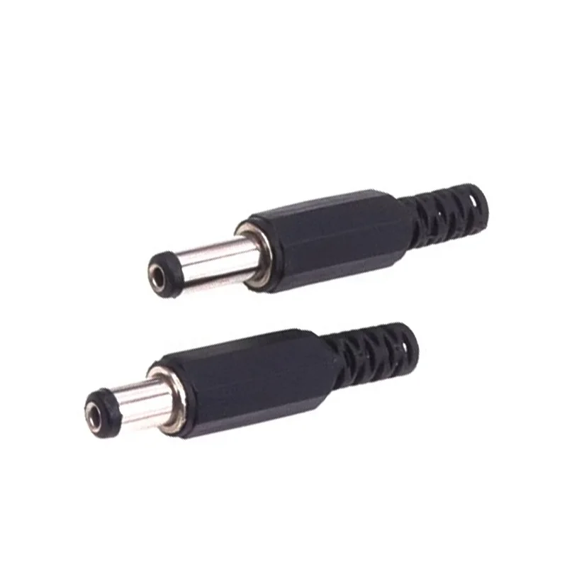Bulk DC Power Plug Connectors - Solder Type Adapters, 5.5mmx2.5mm, Male Jack