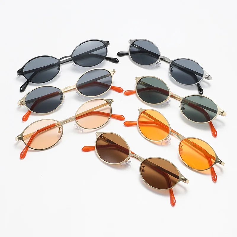 남성과 여성을 위한 자외선 차단 타원형 소형 프레임 선글라스, 운전용 선글라스2555