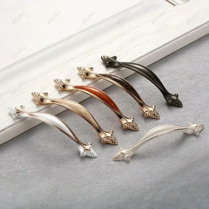 Modern and Simple Rural Wardrobe Handles European and American Style Cabinet Door Handles Amber Drawer Handles