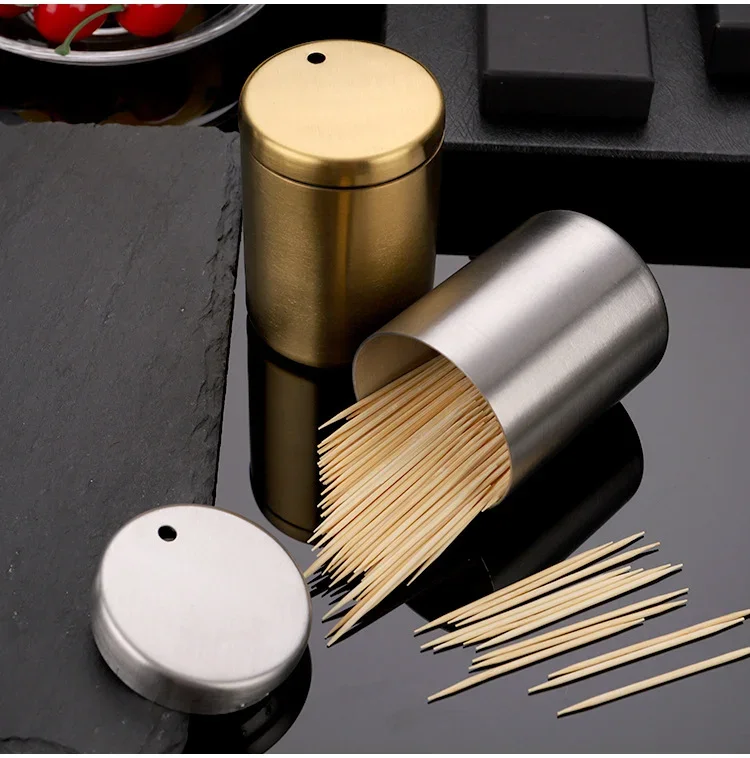 Description Picture 4 of itemStainless Steel Toothpick Container Cotton Swab Dispenser Creative Simple Portable Cotton Toothpick Container Storage Box Home