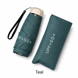 Compact UPF50+ UV Protection Mini Umbrella - Lightweight, Portable, and Foldable - Metal - fiber composite (Green)