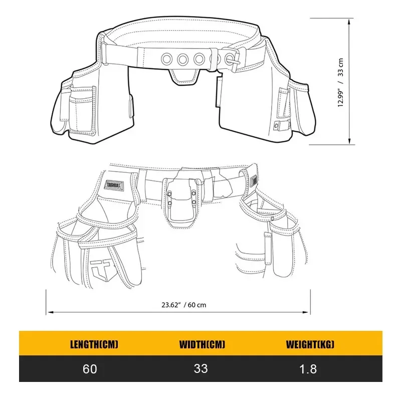 ToughBuilt TB-303-4 Carpenter Tool Belt Tools Packaging Bag 3