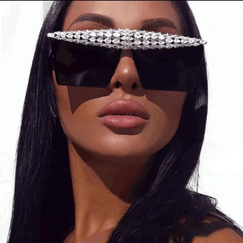 

High Quality Baroque Square Sunglasses Women Crystals Sexy Girls Sun Glasses Rhinestone Ladies Shades Party Oculos De Sol Gafas