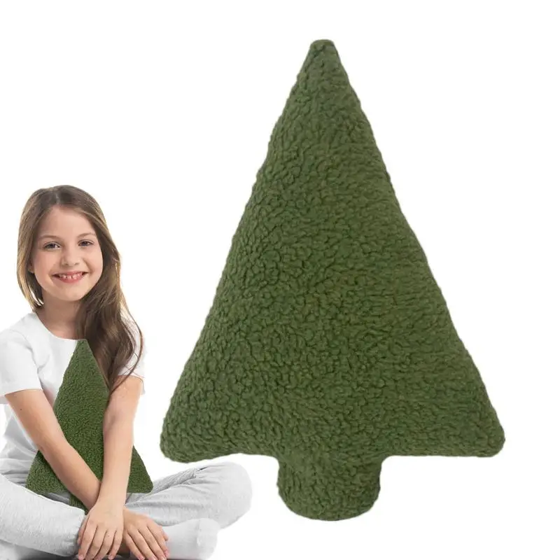 Christmas Tree Stuffed Throw Pillow Cute Soft Xmas Tree Plush Pillow Doll Decorative Sofa Cushion Home Christmas Party Decor 4