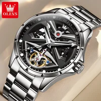 OLEVS 6655 Mens Watch Brand Skeleton Automatic Mechanical Wristwatch Waterproof Luminous Watch For Men Gifts Watches Luxury Men