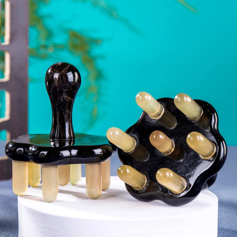 Hanriver Buffalo Horn Massage Car Six V Face Rassodante Corpo Roll Back Massaggiatore Viso Sottile, Vertebra Cervicale