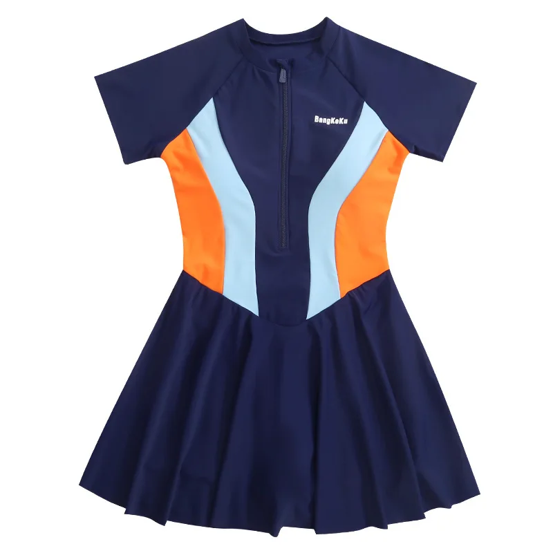 One-piece Swimsuit for Women 2023 New Summer Skirt Conservative Skinny Fashion Sports Style Conservative Swimsuit for Students
