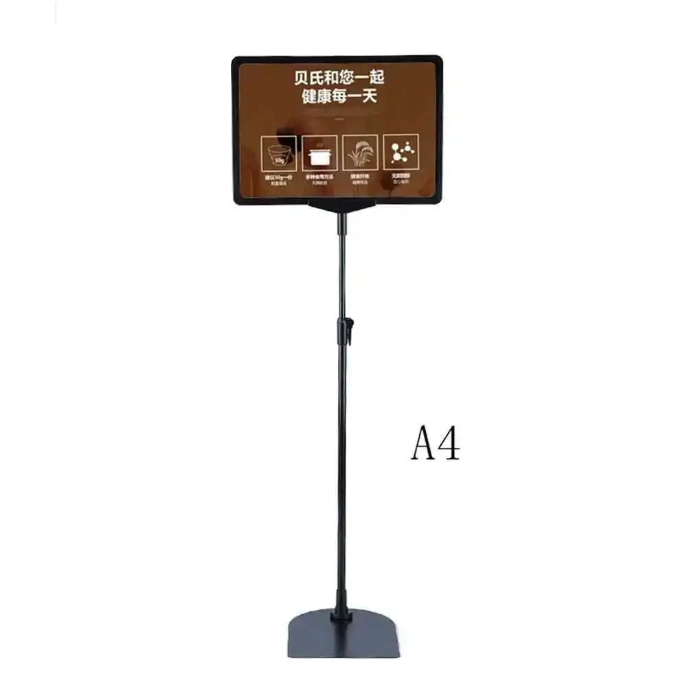 A4 Height Adjustable Stainless Steel Poster Display Frame Promotion Sign Holder Cardboard Display Racks Stand
