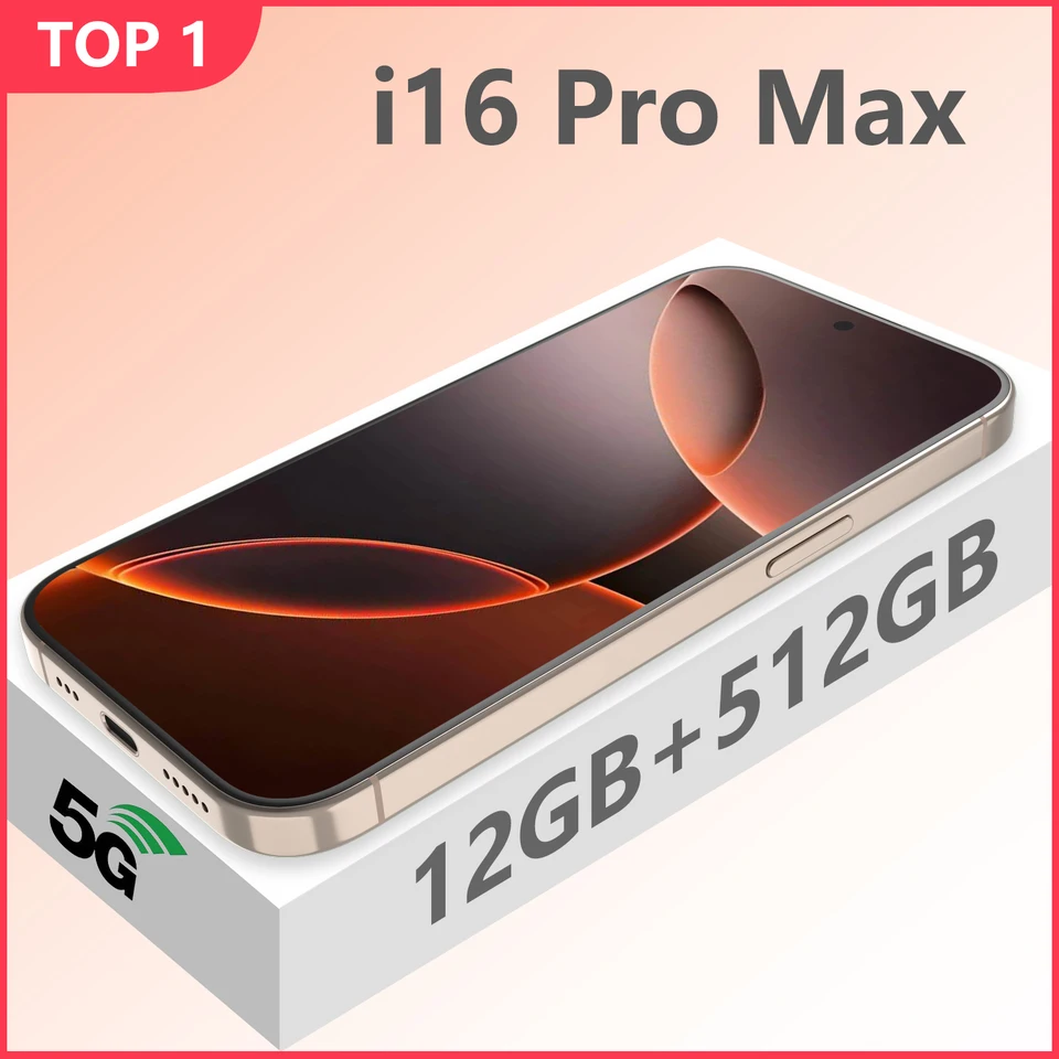 Global Version I16 Pro Max Smartphone Android,6.8'',12GB RAM 512GB