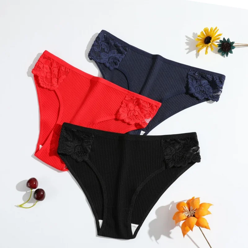 

5Pcs/Set Women's Cotton Panties Female Underwear Solid Color Comfortable Briefs High Elasticity Underpants Size S-L