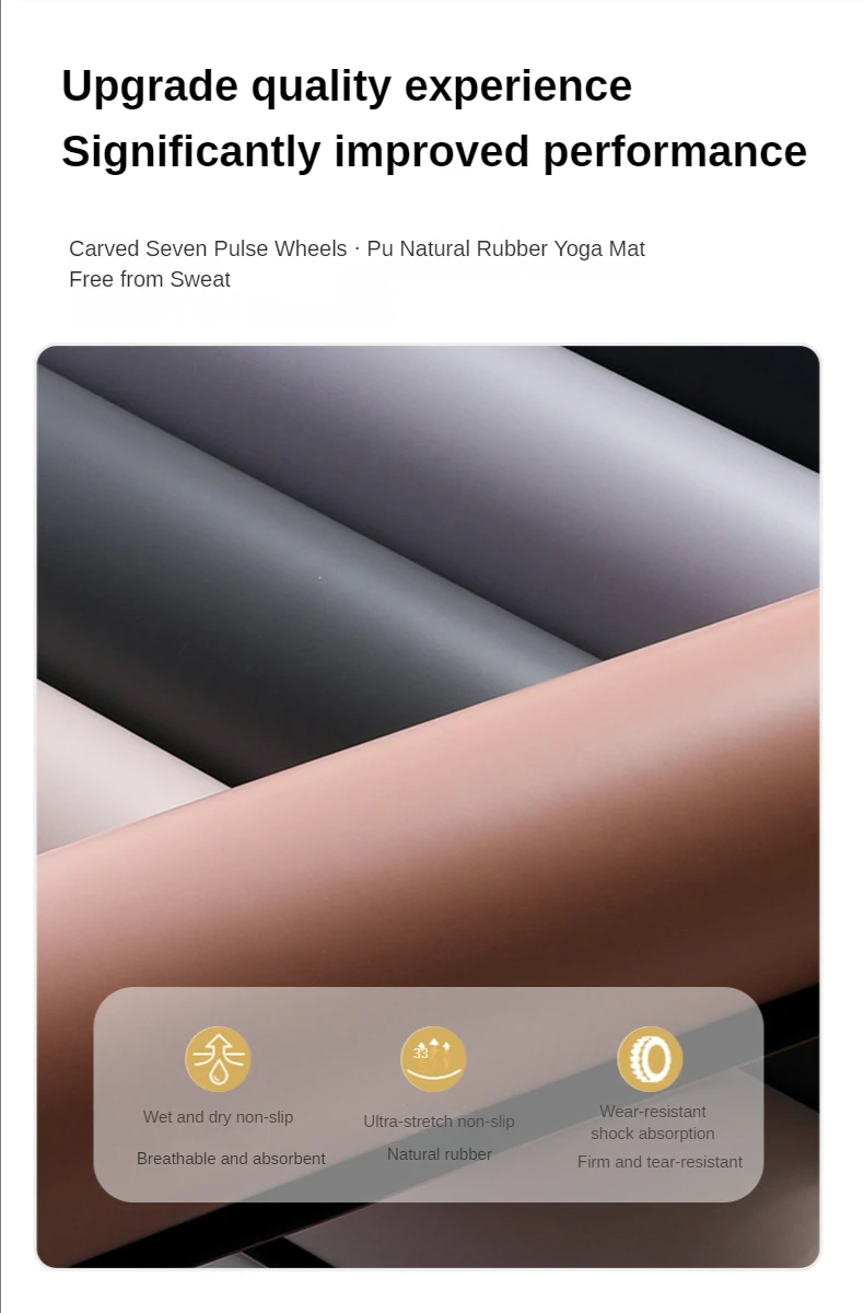 Zen Rhyme PU Natural Rubber Thickened Fitness Non-slip 7 Chakra Yoga Mat Workout Коврик Для Йоги Фитнеса Meditation Gym