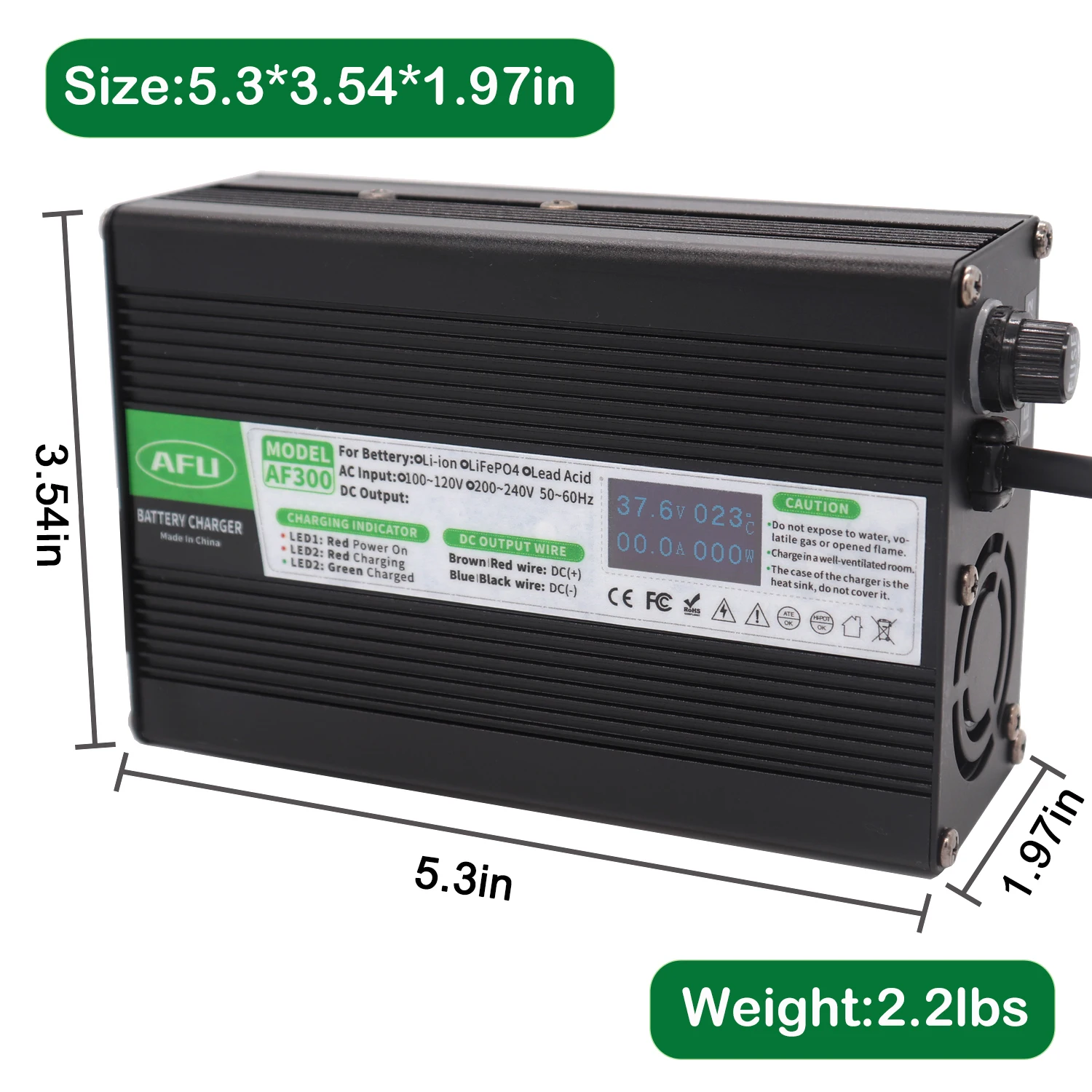 54.6V 2A Battery Charger For 13S 48V Li-ion Batter... – Grandado
