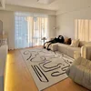 Black White Minimalist Living Room Sofa Carpet Abstract Lines Bedroom Bedside Carpets Modern Art Plush Rug Comfortable Soft Rugs 5