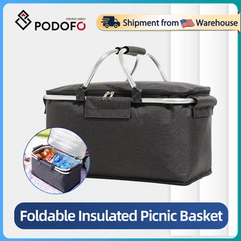 Podofo 30L Foldable Insulated Picnic Basket,Portable Cooler Bag for Outdoor Camping,Beach,Travel,Family Picnic,Waterproof 1