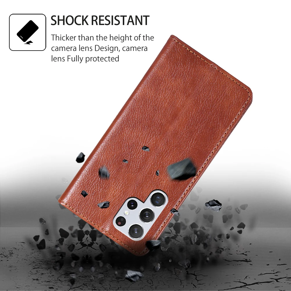 Leather Phone Case for Samsung Galaxy S23 S22 S21 S20 FE Ultra Plus S10 S8 Plus A72 A70 A71 A21s Flip Cover