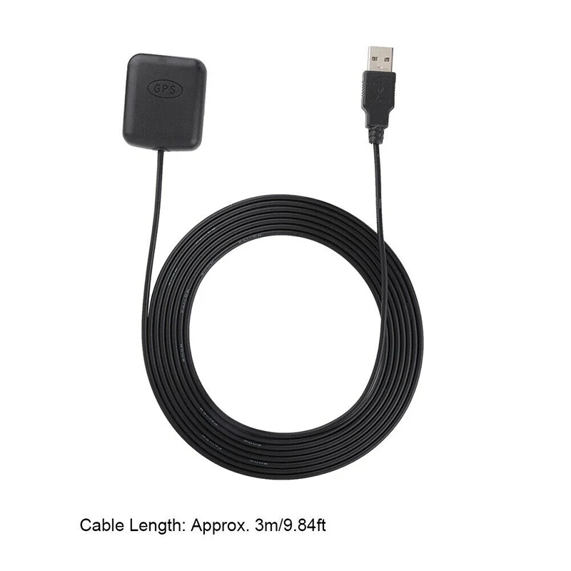 

USB interface GPS antenna For Car 1pcs Receiver ABS Black RG174 3V-5V 3 meters Laptop Cable Replacement Useful