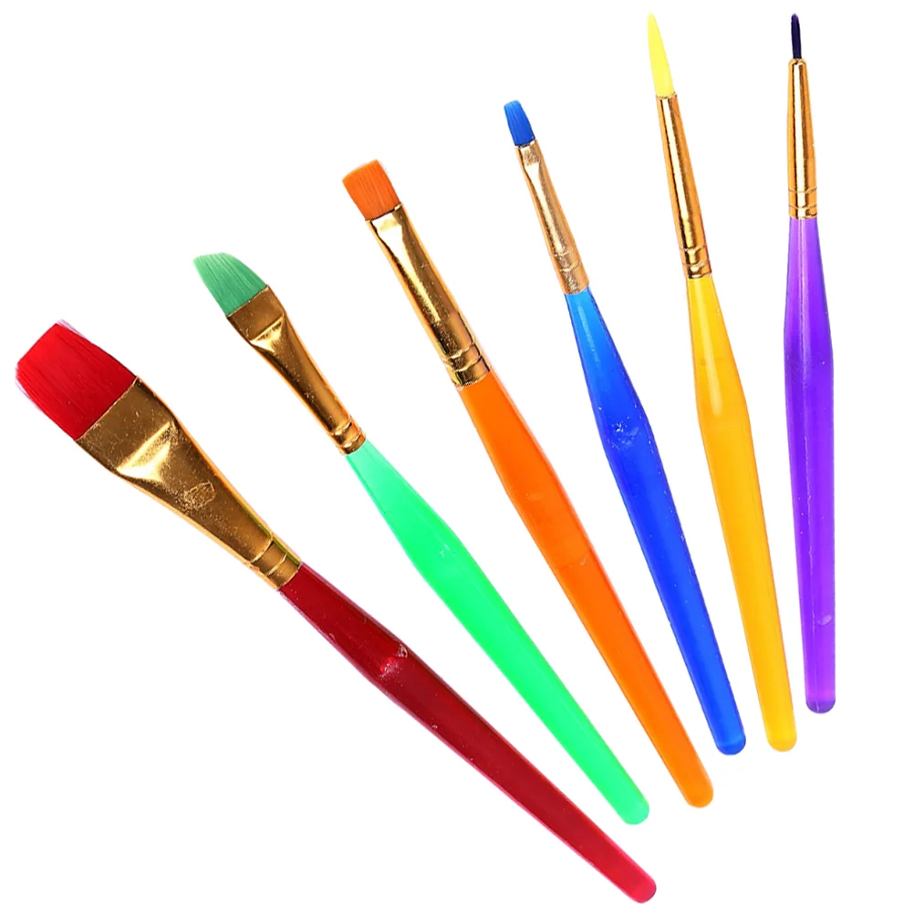

6 шт., Детские разноцветные кисти для рисования