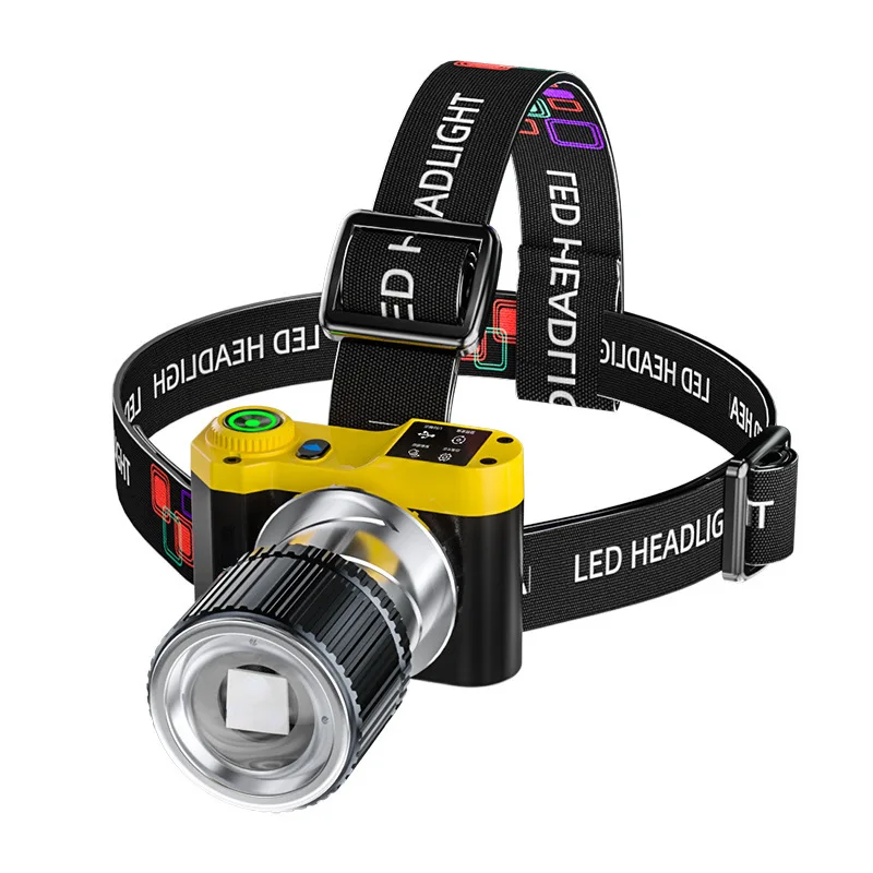 화이트 레이저 유도 헤드램프 알루미늄 합금 텔레스코픽 줌 장시간 사용 야외 L..