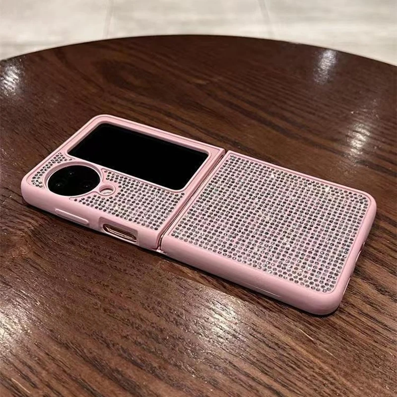 For OPPO Find N3 Flip Bling Diamond Solid Color Case For OPPO Find N2 Flip Luxury Glitter Shockproof Protective Back Cover