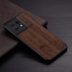 Coque de téléphone en cuir avec motif en bambou luxueux