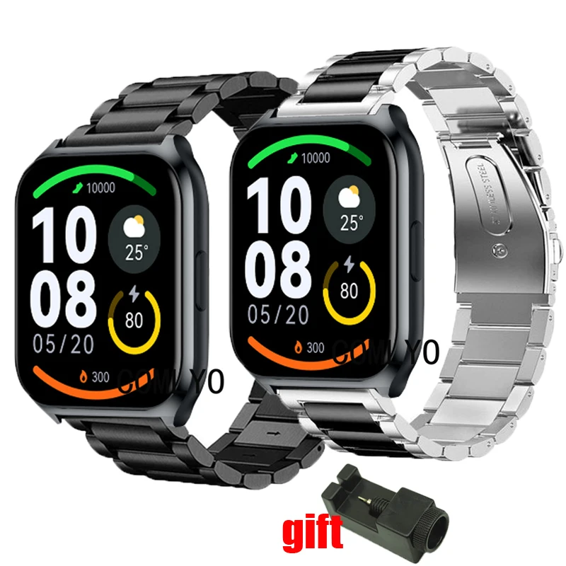 

For Haylou LS02 2 Pro Strap Smart Watch Metal Stainless Steel Adjustable Band Bracelet Luxurious Belt For Women men