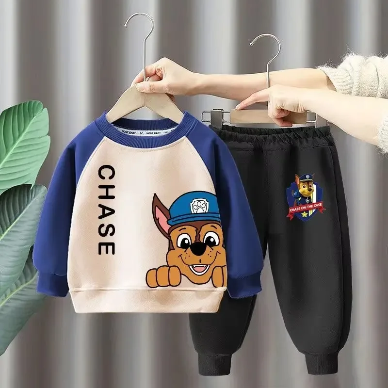 Autumn Winter Baby Girl Boy Clothes Set Children Cartoon Printing Sweatshirt Top and Pants Bottom 2 Piece Suit Cotton Tracksuit 4