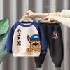 Autumn Winter Baby Girl Boy Clothes Set Children Cartoon Printing Sweatshirt Top and Pants Bottom 2 Piece Suit Cotton Tracksuit 4