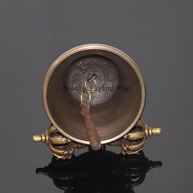Nepal Tibetan Bells Chimes Handmade Brass Vajra Bell and Pestle Meditation Tool Sound Healing Instrument Buddhist Supplies Gifts 6