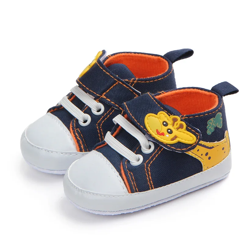 Cute Giraffe Baby Shoes Anti-slip Soft Sole Canvas Sneaker Shoes for Infant Boy Girl Cartoon Toddler First Walkers 2