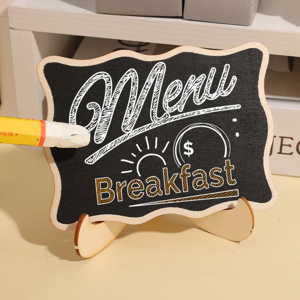 Wooden Chalkboard Wooden Blackboard Portable Wooden Blackboard Mini Boards Message Label Sign Chalkboard DIY Decoration For Birthday Wedding Home Party 1-10PCS
