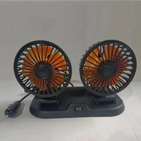 Ventilateur de voiture multi-tension |   Refroidisseur USB à double tête |   2 vitesses réglables |   Ventilation automatique de l'air |   Compatible 5V/12V/24V 3