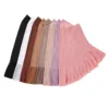 Ruffle Head Cover Crystal Hemp Chiffon Wrap Scarf Muslim Hijab Women Islam Headscarf Turban One Piece Amira Pull On Ready Made