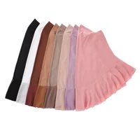 Ruffle Head Cover Crystal Hemp Chiffon Wrap Scarf Muslim Hijab Women Islam Headscarf Turban One Piece Amira Pull On Ready Made