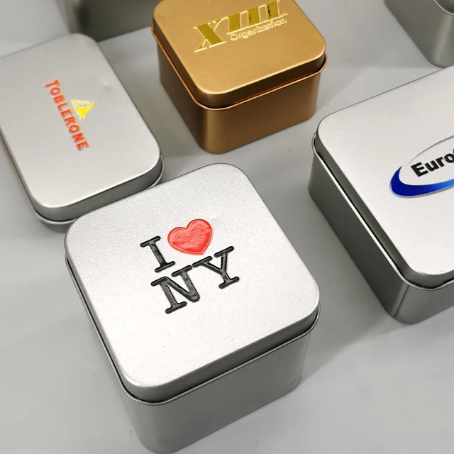 Scatole Metalliche Rettangolari Con Coperchio - Argento Per The, Caramelle E Oggetti, Idee Regalo - Foto 10