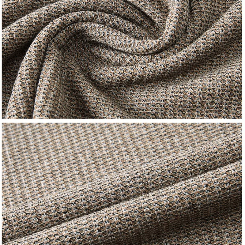 Autumn Winter Men's Pullover Turn-down Collar Solid Screw Thread Long Sleeve Sweater Knitted Undershirt Loose Casual Formal Tops