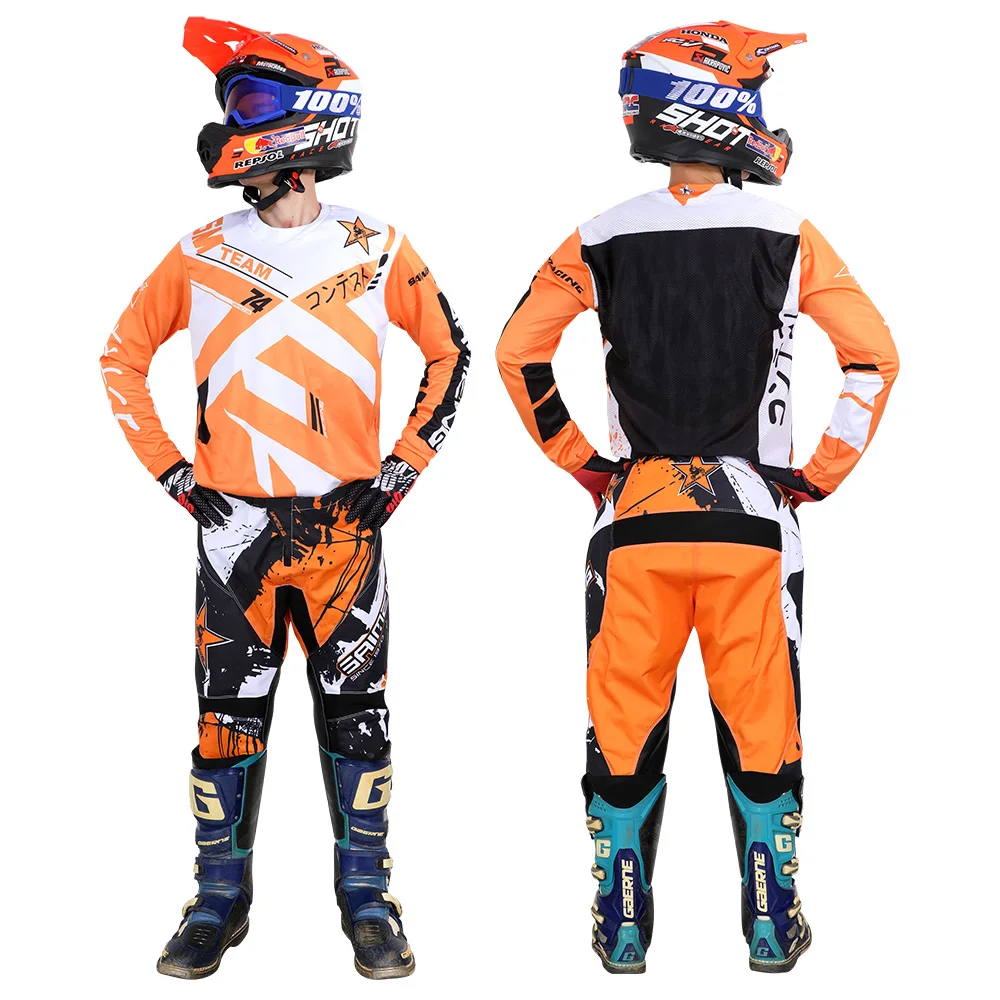 SIZE 20 22 24 26 28 saimeng children's enduro motocross gear set mx jersey pants motorcycle kits mtb Off Road youth racing suit
