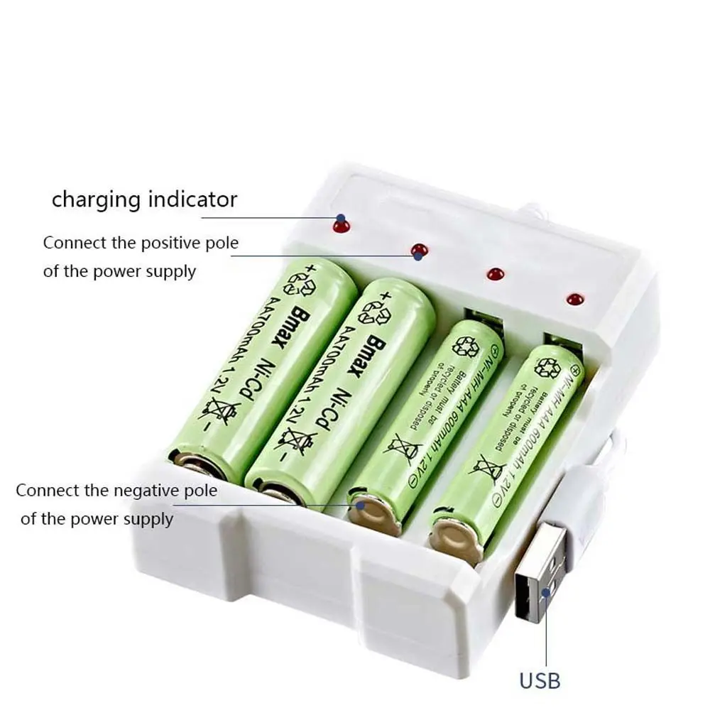 Charge Dock Rechargeable AAA AA Battery Lithium Battery Charger Batteries USB Charger Battery Charger Battery Charging Station - 5