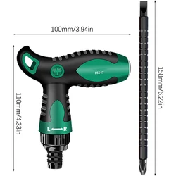 Dual - Function Adjustable Ratchet Screwdriver with Telescopic Handle (1 Set)