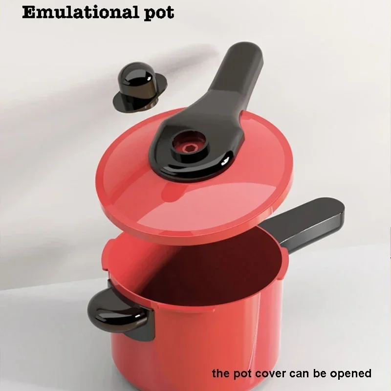 Kids Toys Pretend Play Red Kitchen Toys Simulation Food Cooking Girl's Boys Educational Play House Interactive Toys for Children 4