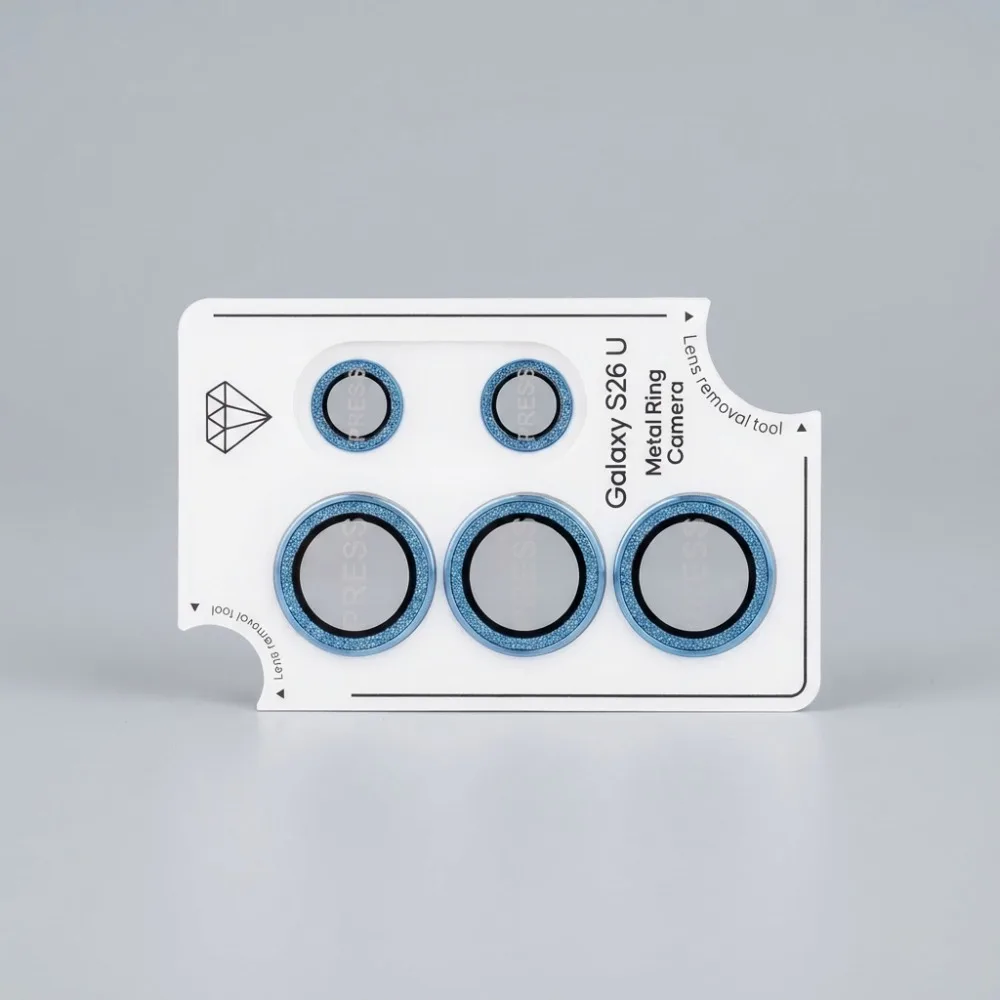 Glitter Bling Rear Camera Protection with HD Lens Metal Ring and Tempered Glass Film Cap