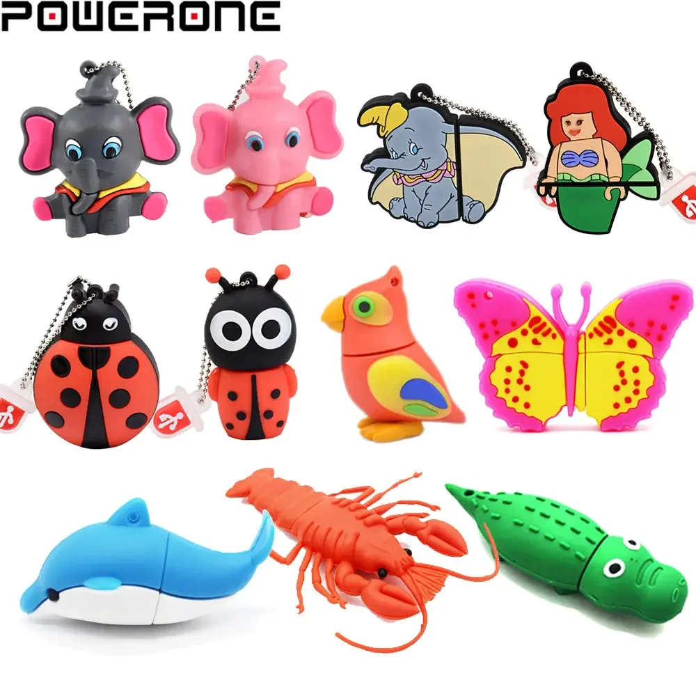 

USB-флеш-накопитель POWERONE в виде слона, 64 ГБ, 32 ГБ, 16 ГБ