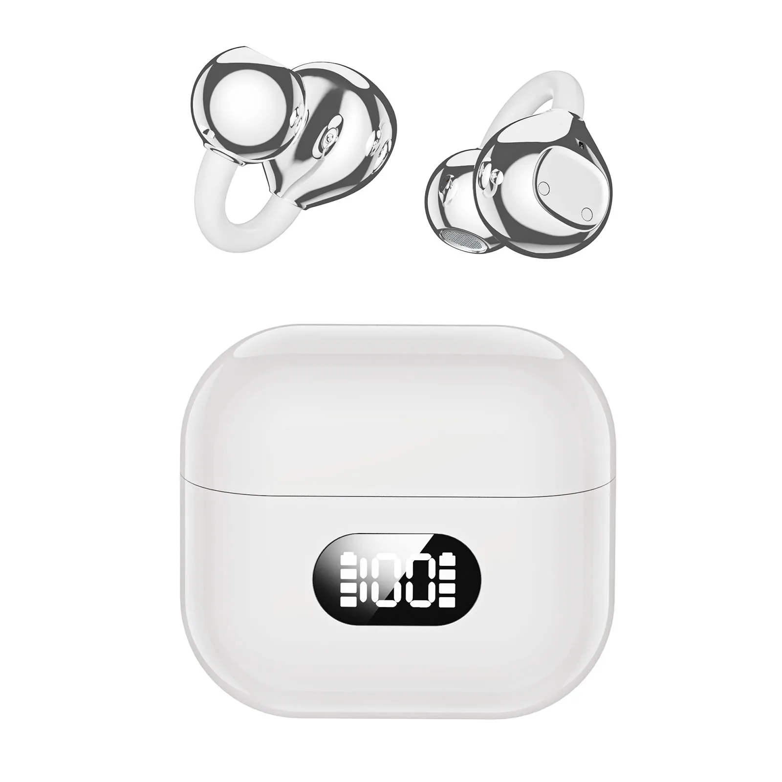 BT 6.0 헤드폰 스테레오 사운드 오픈형 이어버드 터치 컨트롤 LED 전원 표시 기능 탑재 노트북, 패드, 휴대폰, 스포츠, 운동용